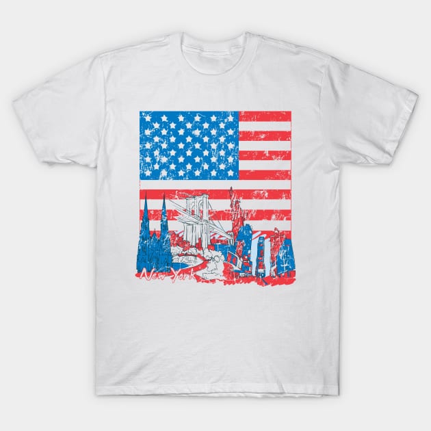 American Flag T-Shirt by NiceIO